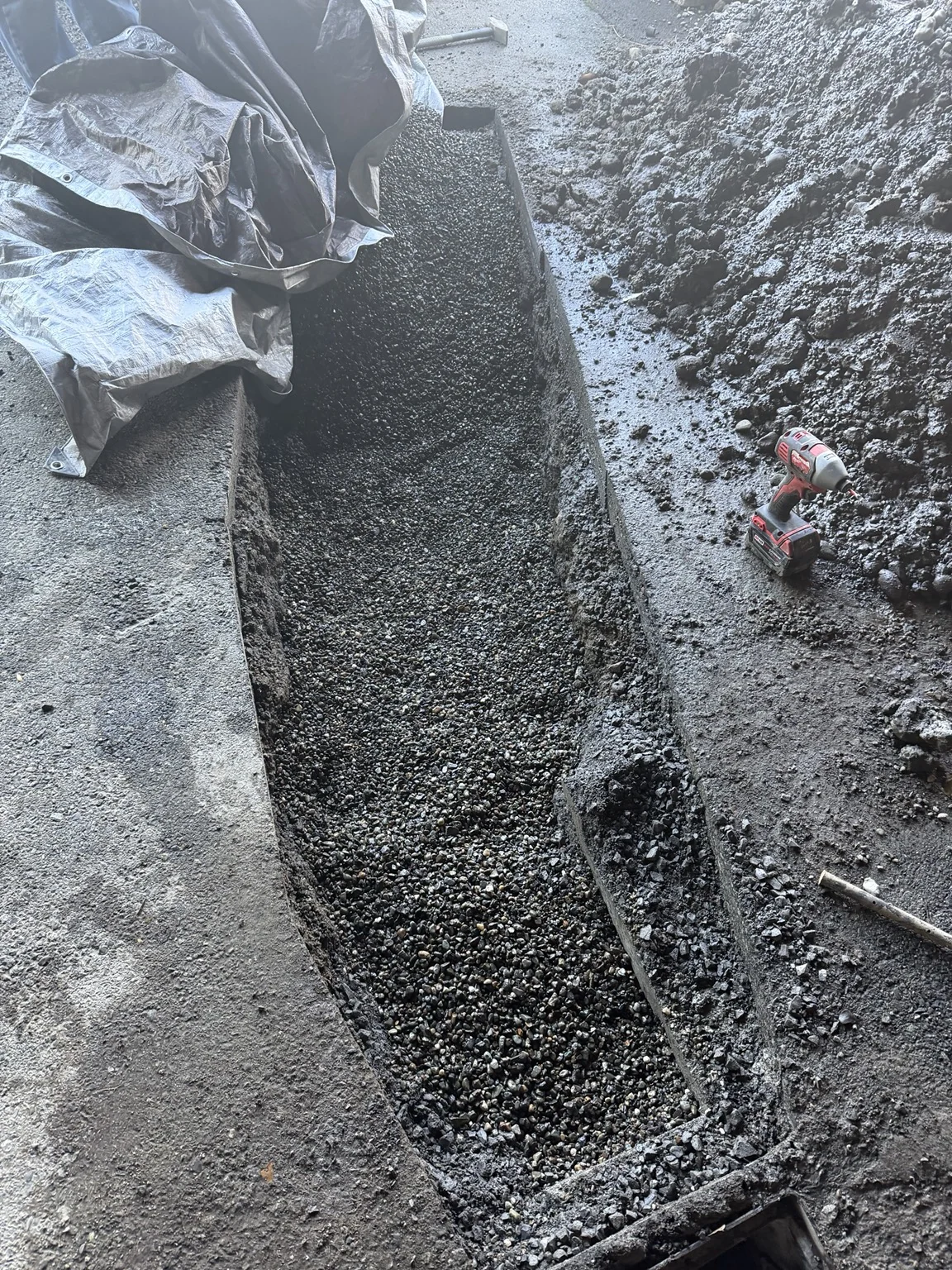 Gravel backfill: Storm pipe repair & driveway drainage in Kirkland, Washington — view 5